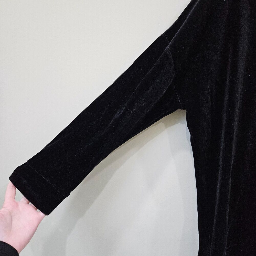 Jones New York Womens Whimsygoth Velvet Top Plus Size Black Office Witchy Grunge - Picture 5 of 10